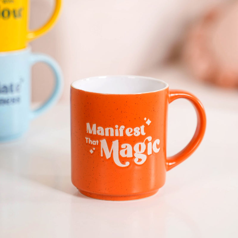 Positive Aura Vibrant Stackable Mugs Set Of 4 280ml