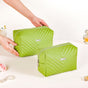 Quilted Vegan Leather Makeup Organizer Set Of 2 Green