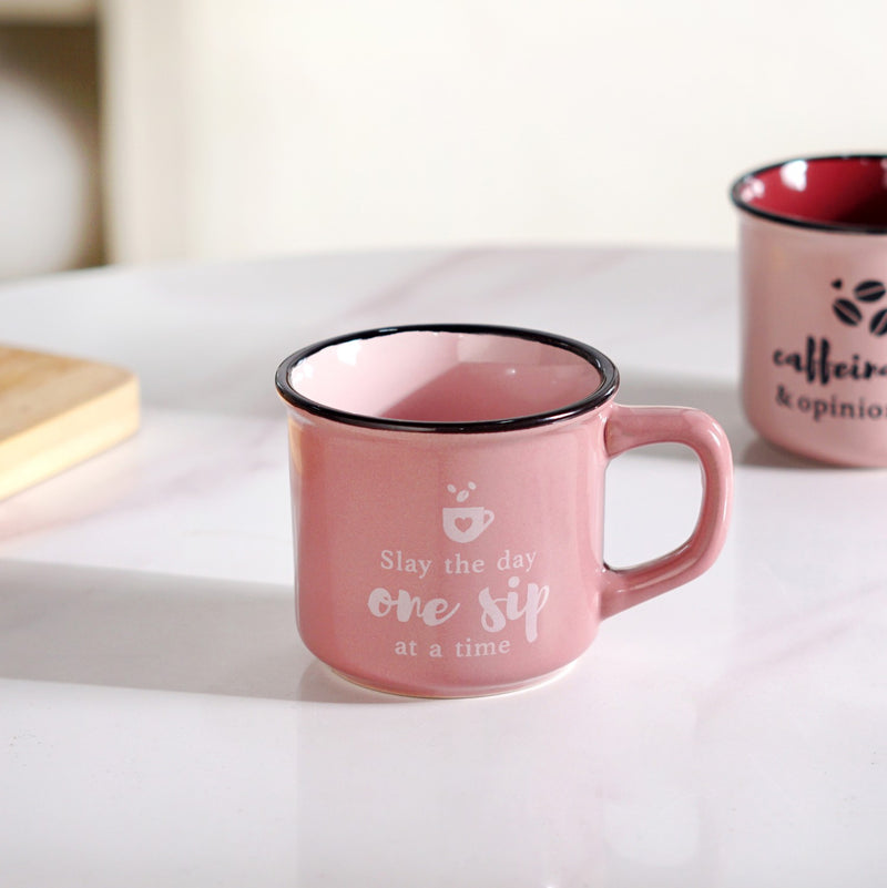 PourFect Pink Stackable Mugs Set Of 4 Pink 170ml
