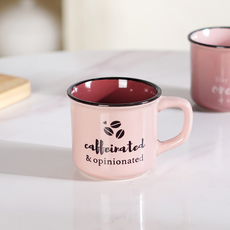 PourFect Pink Stackable Mugs Set Of 4 Pink 170ml