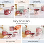 PourFect Pink Stackable Mugs Set Of 4 Pink 170ml