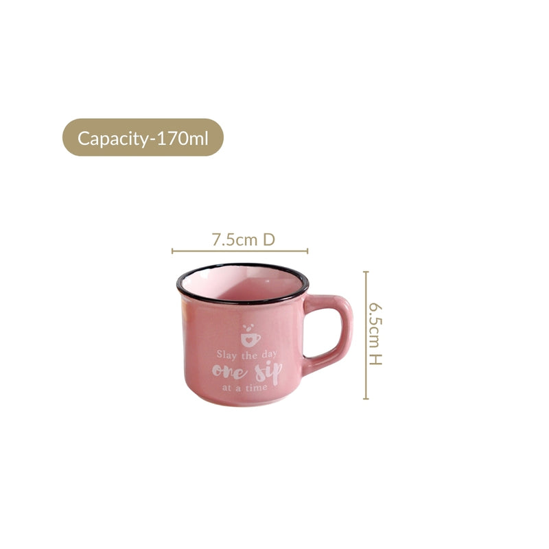 PourFect Pink Stackable Mugs Set Of 4 Pink 170ml