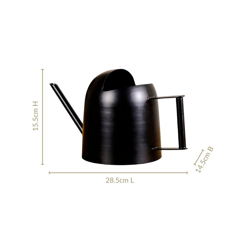 Pourtia Black Compact Metal Watering Can