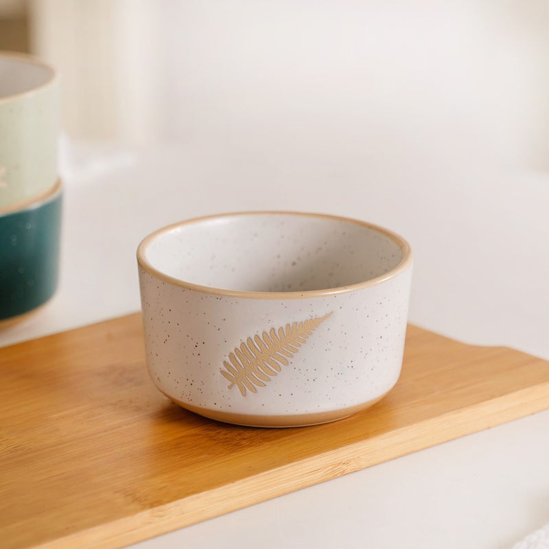 Premium Ceramic Leaf Design Snack Bowl Set Of 4 180ml