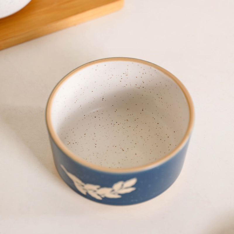 Premium Ceramic Leaf Design Snack Bowl Set Of 4 180ml