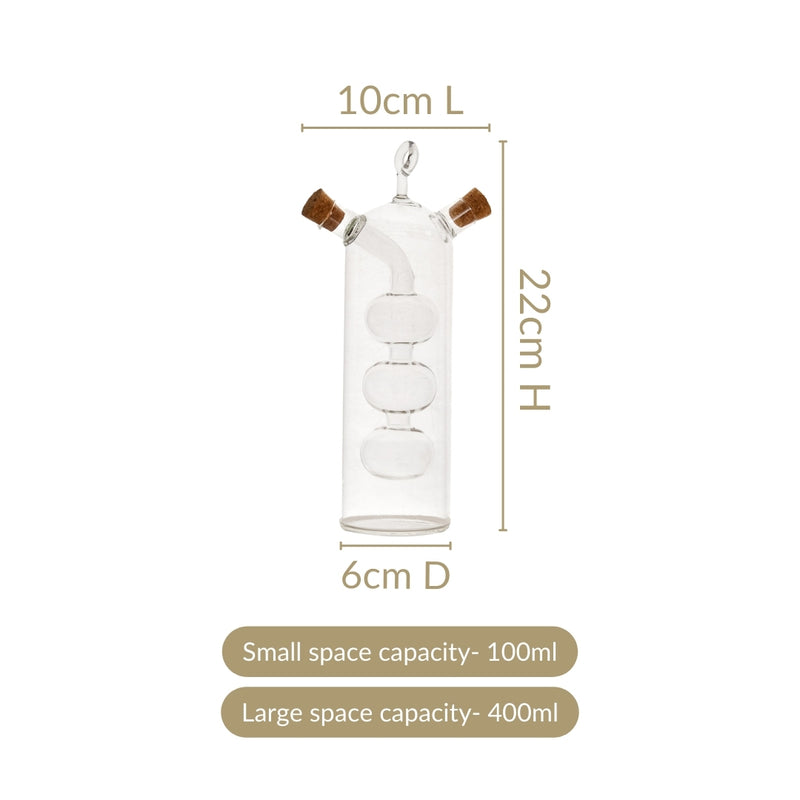 Premium Transparent Borosilicate Oil And Vinegar Dispenser