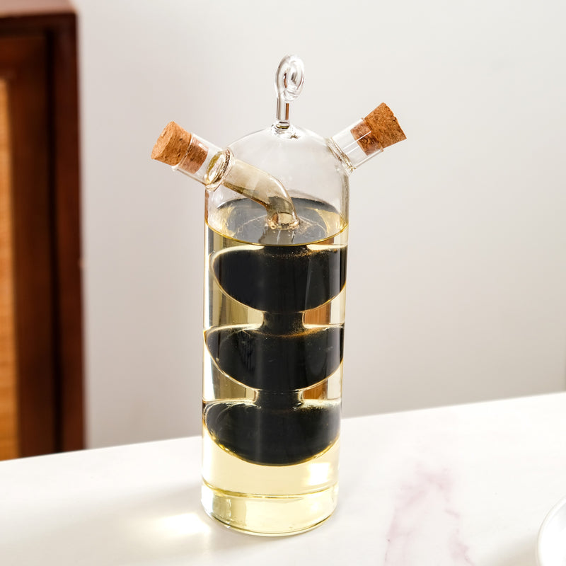 Premium Transparent Borosilicate Oil And Vinegar Dispenser
