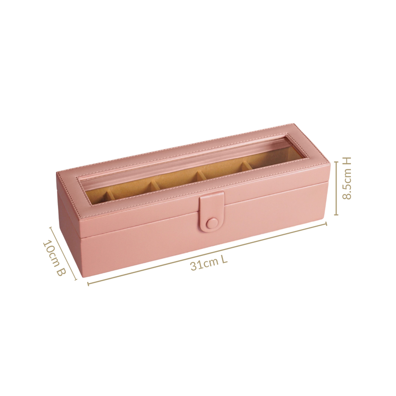 Premium Velvet Lined Watch Organiser Pink