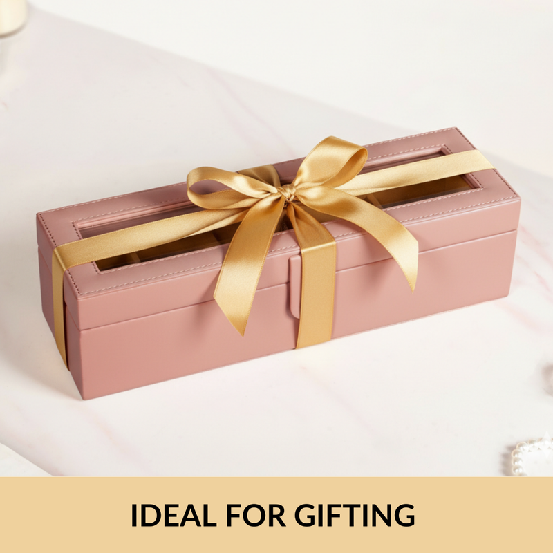 Premium Velvet Lined Watch Organiser Pink
