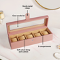Premium Velvet Lined Watch Organiser Pink