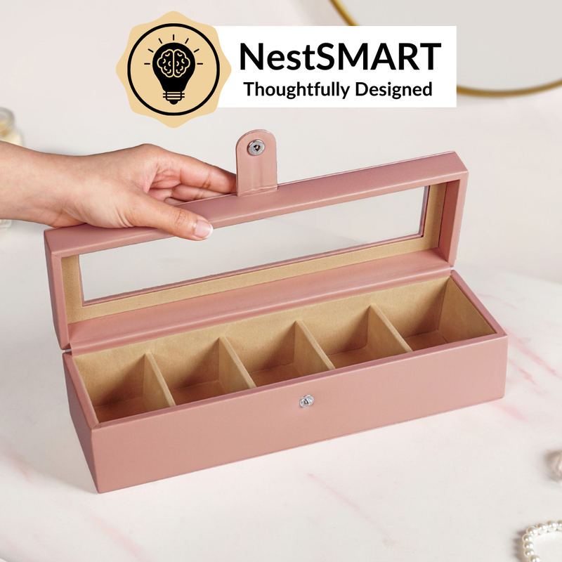 Premium Velvet Lined Watch Organiser Pink