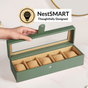 Premium Velvet Lined Watch Organiser Sage Green
