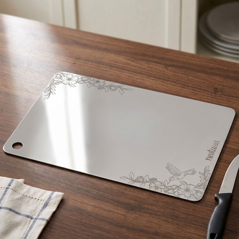 Laser Etched Stainless Steel Chopping Board 35x25cm