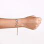 Dainty Flower Embedded Link Chain Bracelet