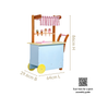 Pretend Play Creative Wooden Ice Cream Cart With Ice Cream
