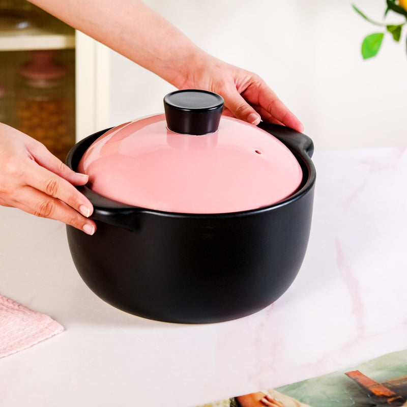 Pretty Pink Ceramic Cooking Pot 3300ml