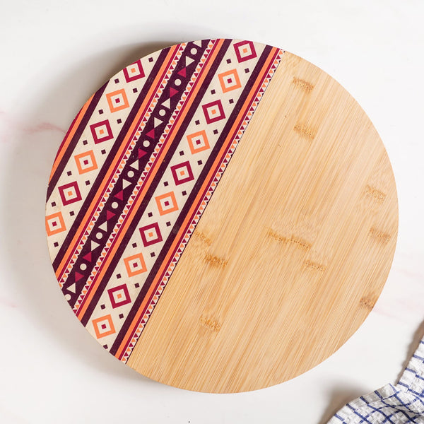 Aztec Pattern Lazy Susan Serving Platter 13 Inch