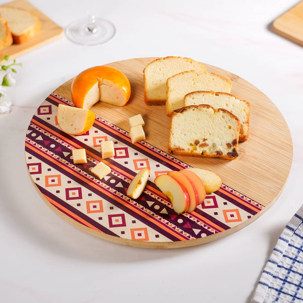 Aztec Pattern Lazy Susan Serving Platter 13 Inch