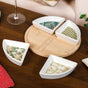 Printed Sectioned Platter With Wooden Tray Set Of 5