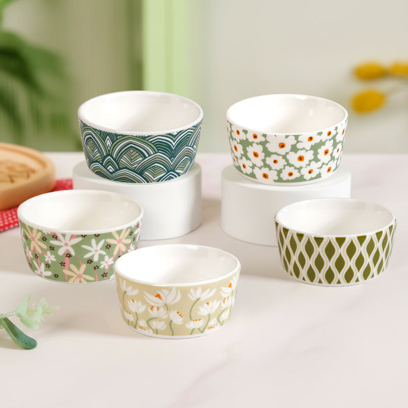 Printed Snack Bowls With Tray And Toothpick Set Of 8
