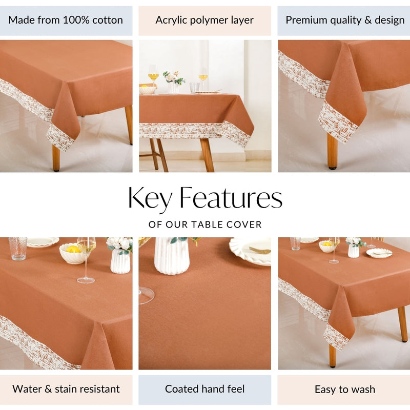 Mocha Fern 6 Seater Table Cloth 203x152cm