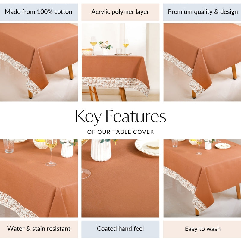 Mocha Fern 8 Seater Table Cloth 274x152cm