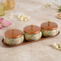 Printed Jar With Tray Set Of 4 In Gift Box