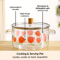 Printed Borosilicate Glass Cooking Pot With Lid 3200ml