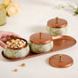 Printed Jar With Tray Set Of 4