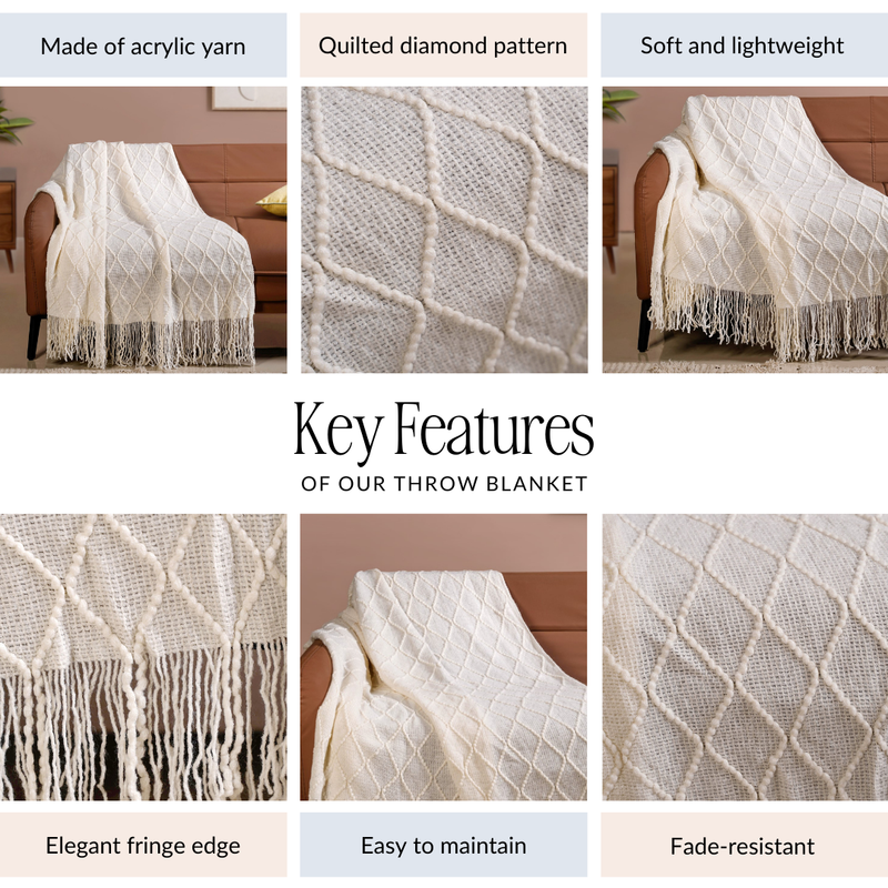 Pristine White Couch Throw