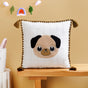 Pug Embroidered Cotton Kids Cushion Cover 42x42cm