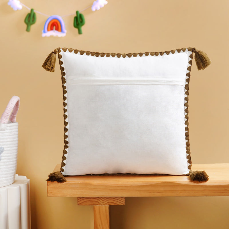 Pug Embroidered Cotton Kids Cushion Cover 42x42cm