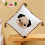 Pug Embroidered Cotton Kids Cushion Cover 42x42cm