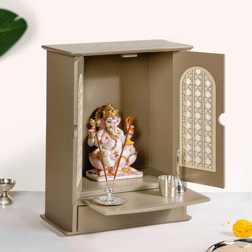 Puja Mandir With Doors 33x17x43cm