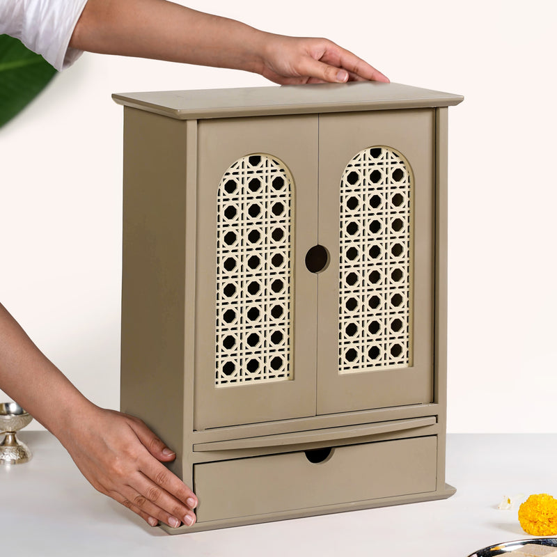 Puja Mandir With Doors 33x17x43cm