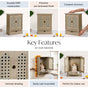 Puja Mandir With Doors 33x17x43cm