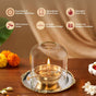 Pure Brass Akhand Jyoti Diya With Borosilicate Glass Cover