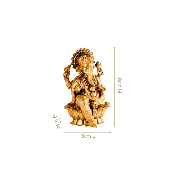 Pure Brass Ganesh Idol 8cm