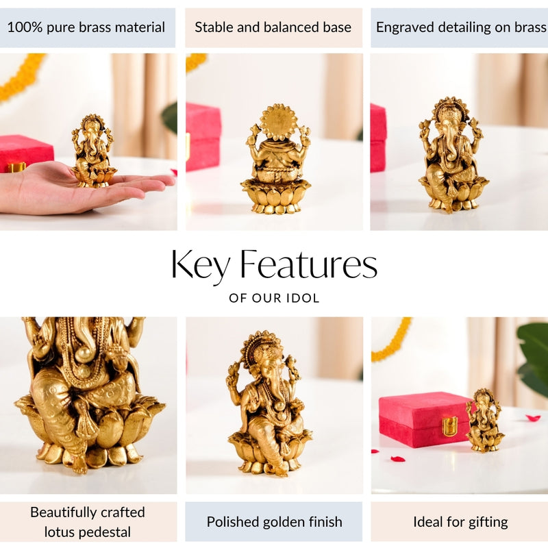 Pure Brass Ganesh Murti