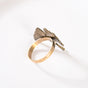 Pure Brass Gingko Leaf With Gold Polish Napkin Ring Set Of 6