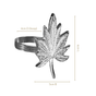 Pure Brass Leaf Inspired Napkin Ring With Silver Polish Set Of 6