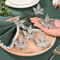 Pure Brass Maple Leaf Napkin Ring Set Of 6