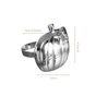 Pure Brass Pumpkin Napkin Ring With Silver Polish Set Of 6