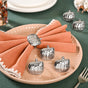 Pure Brass Pumpkin Napkin Ring With Silver Polish Set Of 6