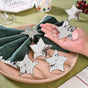 Pure Brass Star Napkin Ring With Silver Polish Set Of 6