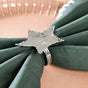 Pure Brass Star Napkin Ring With Silver Polish Set Of 6