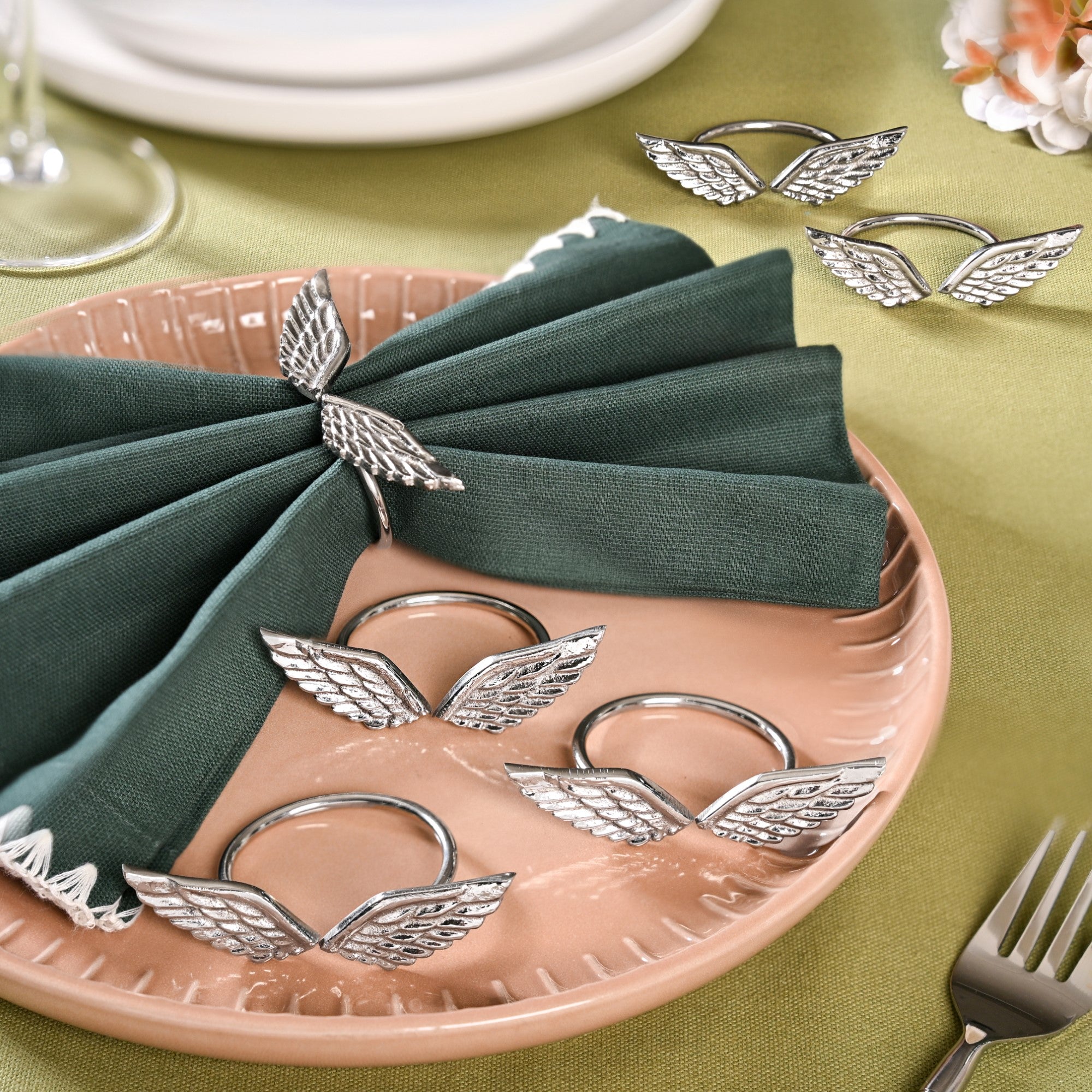 Wings Napkin Ring In Pure Brass Set Of 6