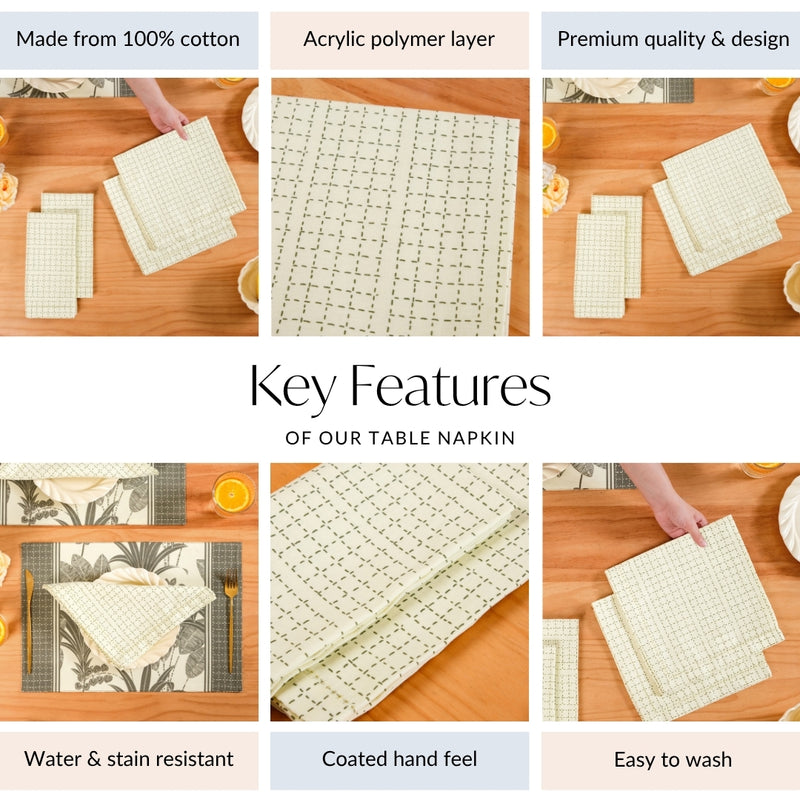 Pure Cotton Picot Table Napkin Set Of 4