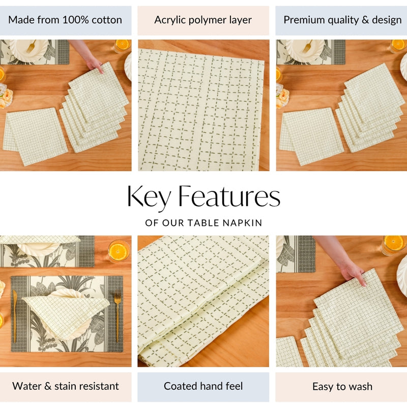 Pure Cotton Picot Table Napkin Set Of 6