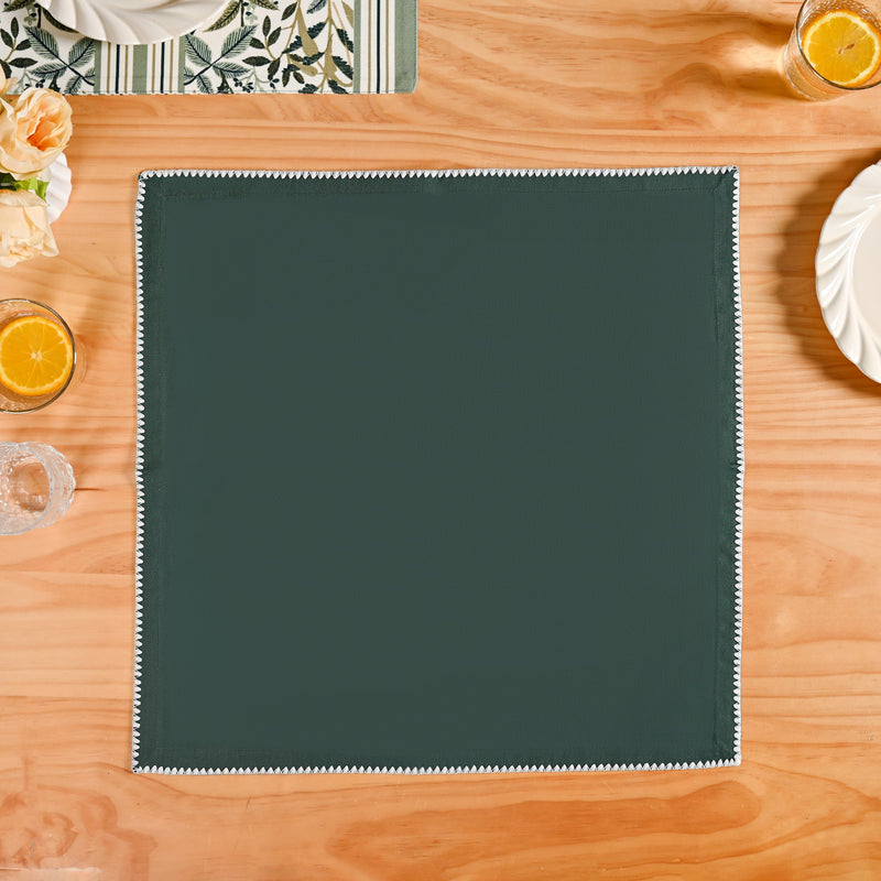 Pure Cotton Sacramento Green Table Napkin Set Of 6